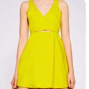 Neon Zara cutout dress